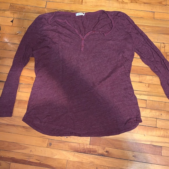 RICKIS - buttoned burgundy 3/4-sleeve - Picture 1 of 4